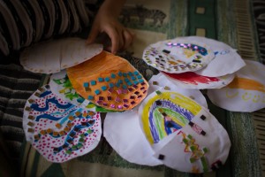 We decorated paper eggs and then filled them with the Easter Story 