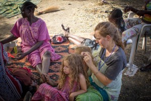 We did our hair up "special" with our Sudanese friends