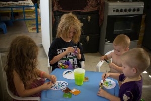 For Holy week we decorated paper easter eggs since real eggs you cannot find here.