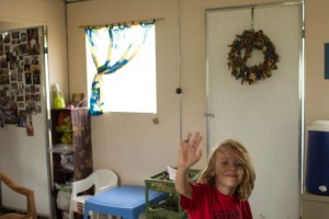 our front door and kids table. 