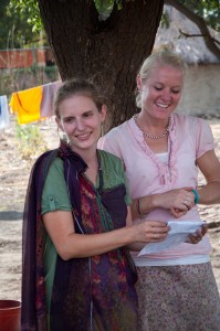 Sharing a prayer for each student wife and a blessing they had brought to us as they leave *photo courtesy of Tohru*