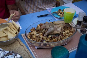 This little 2lb with the feathers on chicken fed us all (sort of) we all had about a thumb size portion of meat