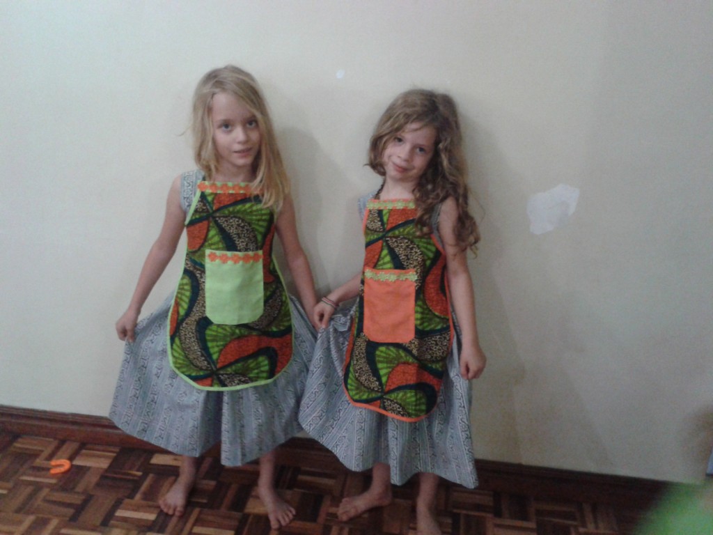 20-aprons and dresses made at the tailor for the girls