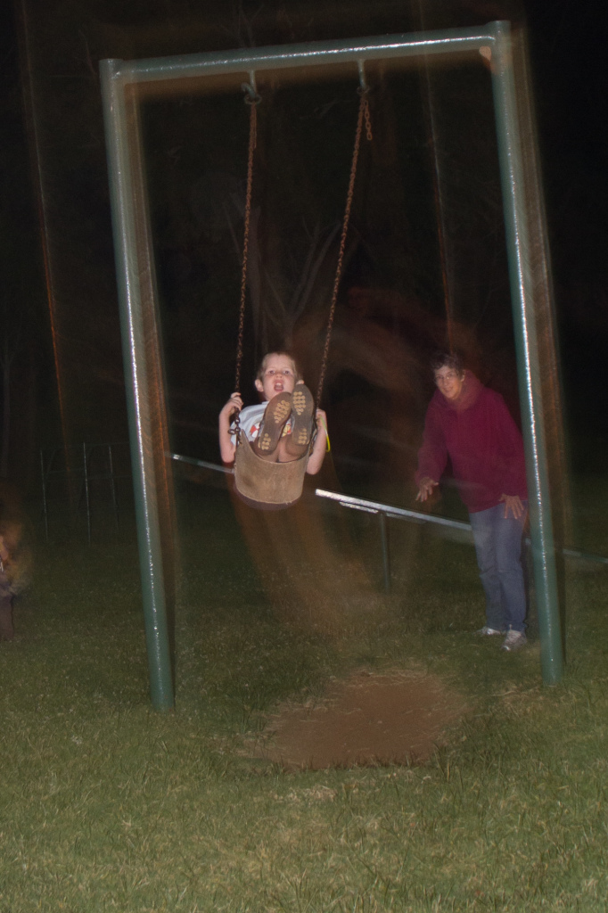 Late night swing rides by the fabulous "Auntie Claire"