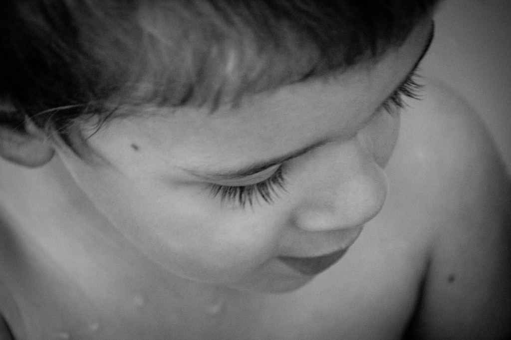 This is D-man at bath time. This was a hard skill for me my eye didn't want to break the rule even to tell a story. I need to work on this skill!