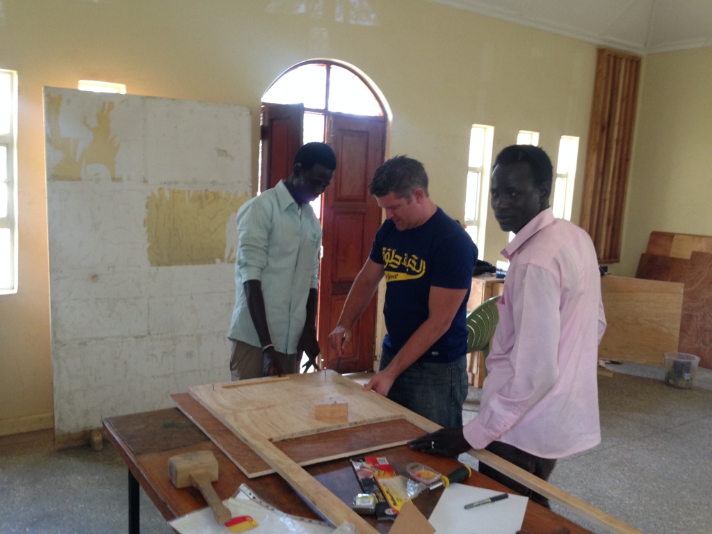 02.16-Last day (for J--) of working on a carpentry project with the youth for a secondary school in South Sudan...grateful for a skilled husband